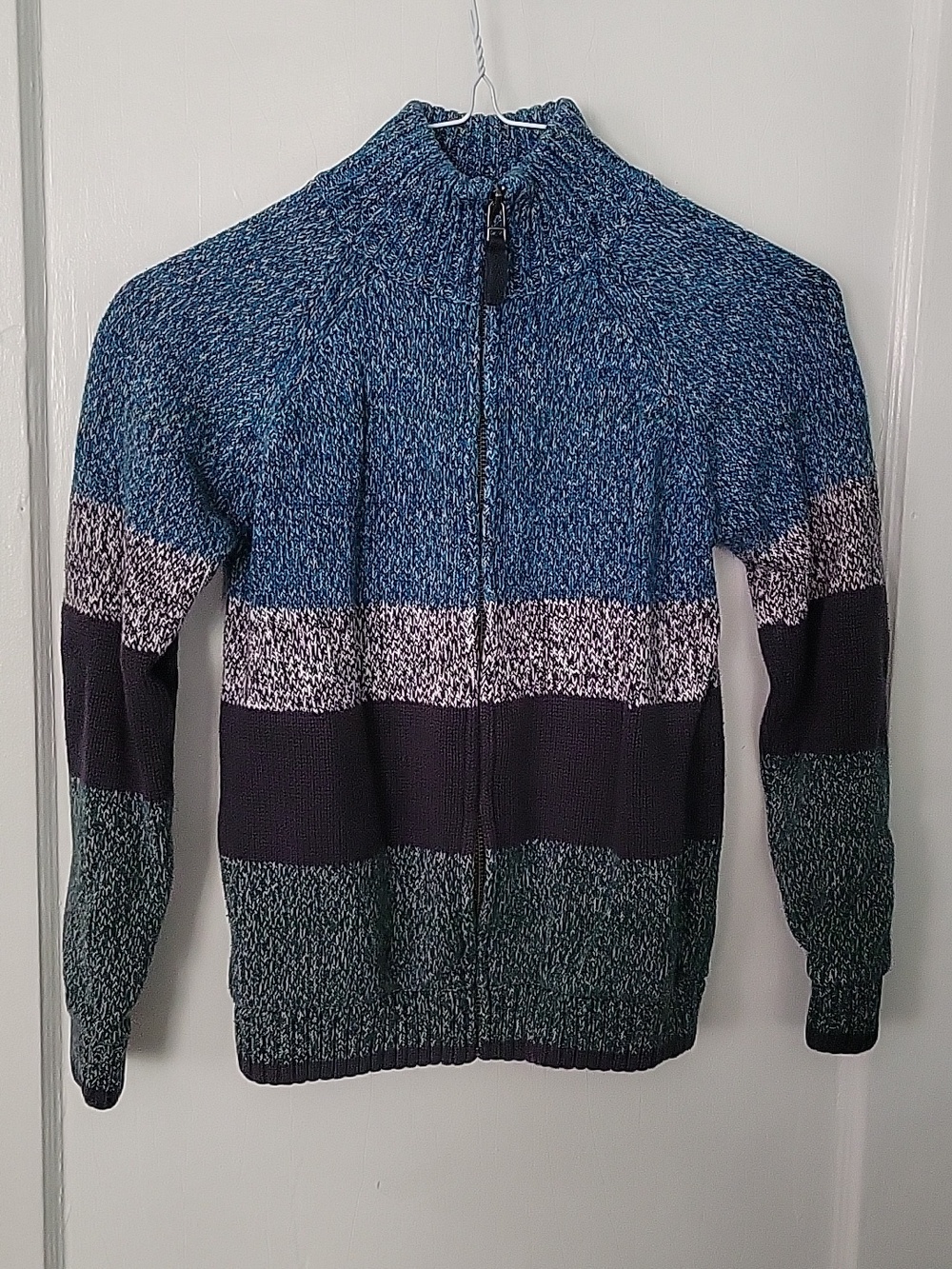 Tea Collection Kids Cardigan Heavy Sweater Multicolor Zip Closure Size 8 Cotton